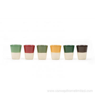 Single glaze stoneware dinner set - multi colors